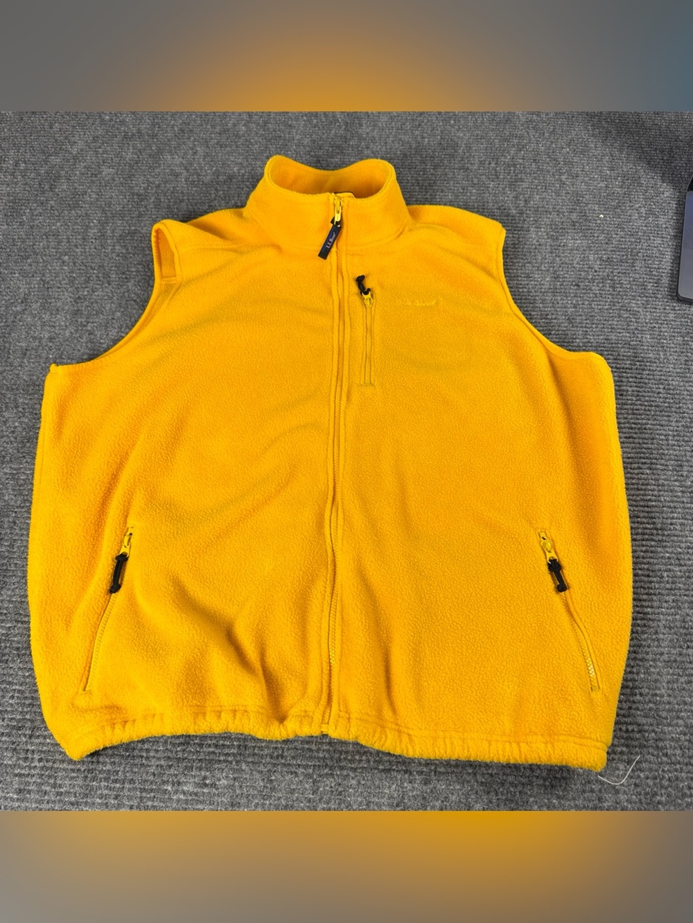 Vintage 90s LL Bean Mountain Classic Fleece Vest Men's XLT Yellow Gorpcore USA
